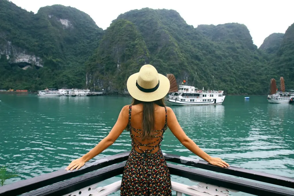 Halong Bay from the deck of a boat