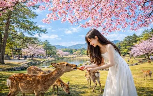 Feeding the deer at Nara