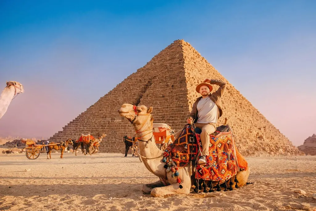 A camel ride by the Great Pyramid