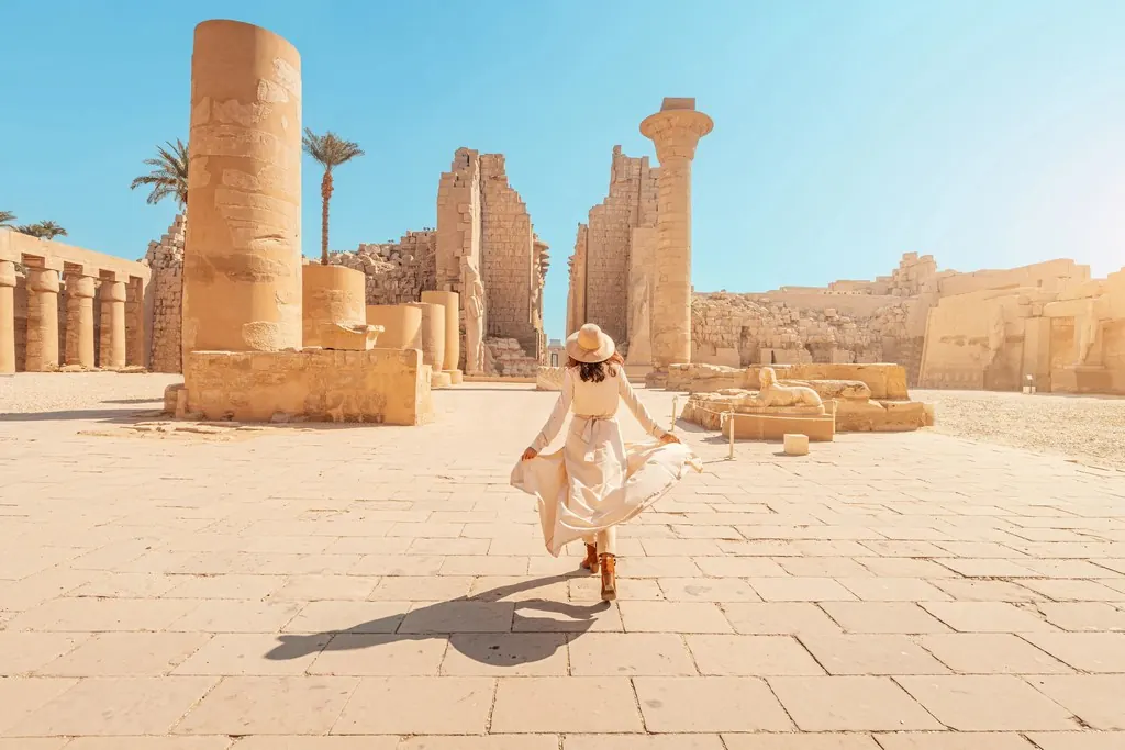 Among the temple columns of Luxor